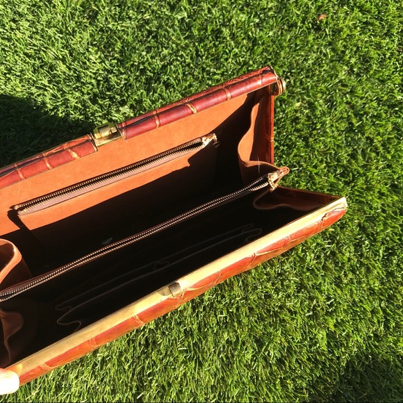 Rare Vintage 50s Alligator skin clasp purse - Picture 4 of 5